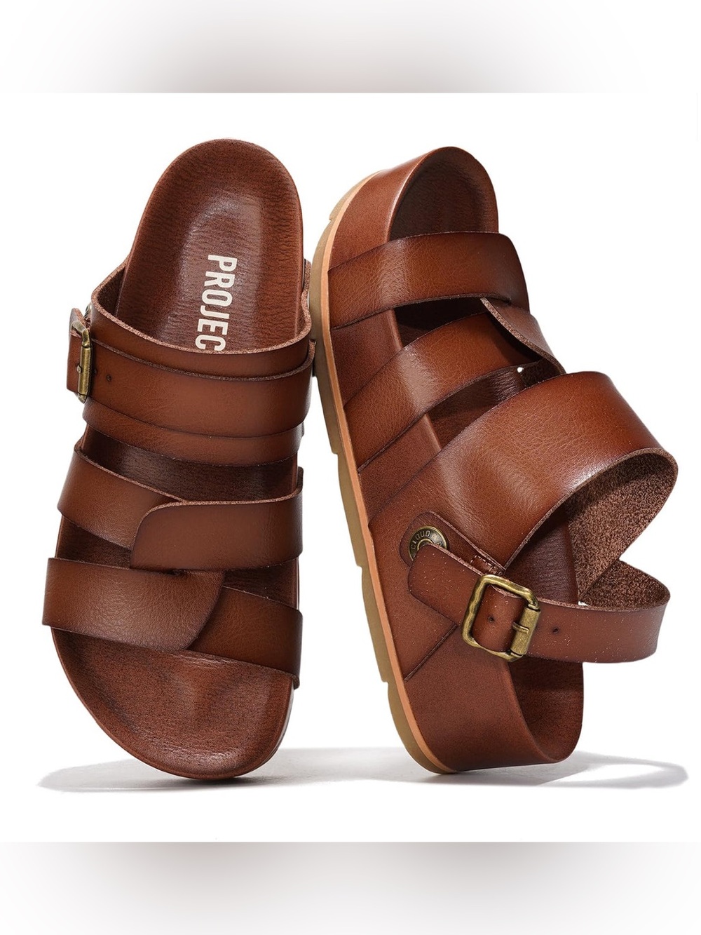 BRAND NEW IN BOX PROJECT CLOUD SIZE 8 brown Eco-Leather Platform Sandals